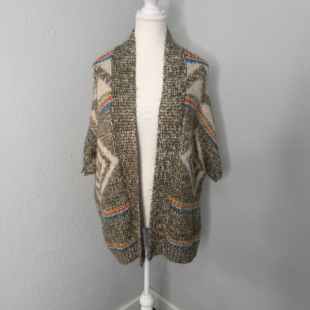 American Eagle Outfitters Southwestern Chunky Knit Cardigan‎ Brown XS S TP P